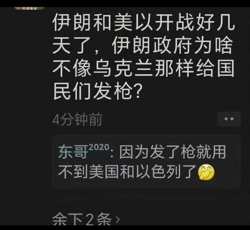 为什么伊朗神棍不给人民发枪抵抗邪恶的美以？