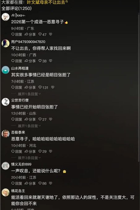 叶文斌母亲赴柬埔寨寻子，签证到期后回国，想再次去柬埔寨时被告知限制出境
