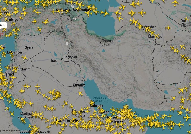 🇺🇸 🇮🇱 🇮🇷 此刻中东上空的天空景象