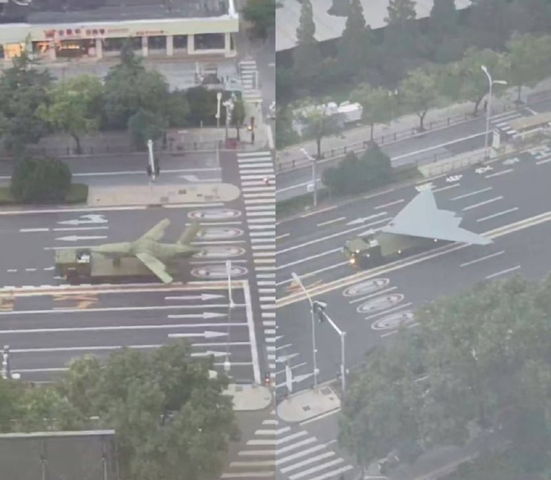 8月17日，长安街阅兵彩排，各种解放军新式导弹，无人机，坦克等装备登场