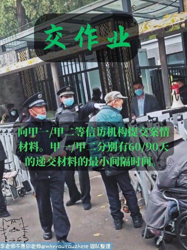 今天的 #上访词典 词条是交作业
