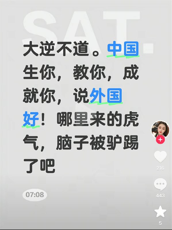不应该是纳税人成就的国家和政府吗？到这贱婊子嘴里就不一样了🧐