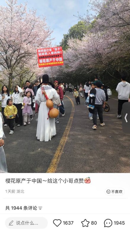 在南京大屠杀纪念馆献樱花，评论区马上就让你知道樱花到底是哪国的了