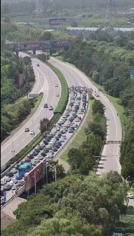 8.11徐州，中昂博观小区业主维权，为了得到更多关注，用人墙堵了主干道 #烂尾楼8.11徐州，中昂博观小区业主维权，为了得到更多关注，用人墙堵了主干道 #烂尾楼