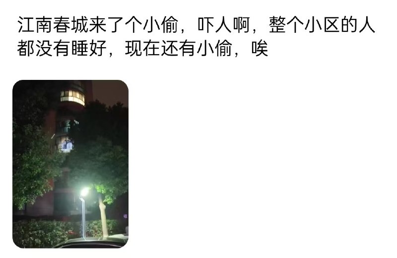浙江桐乡江南春城小区惊现一小偷飞檐走壁浙江桐乡江南春城小区惊现一小偷飞檐走壁