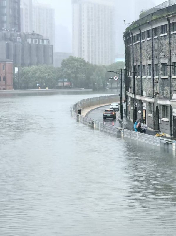 7月31日 台风 竹节草 导致 上海 黄浦江水 倒灌，进而引发严重的城市内涝