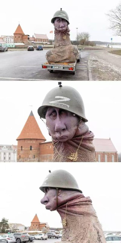 敢拉到莫斯科吗 ？ #恶搞 #普京 #雕像