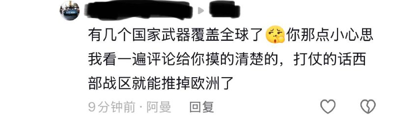 一个西部战区就能推掉整个欧洲？现在粉红质量是真低 都不愿意动脑思考了