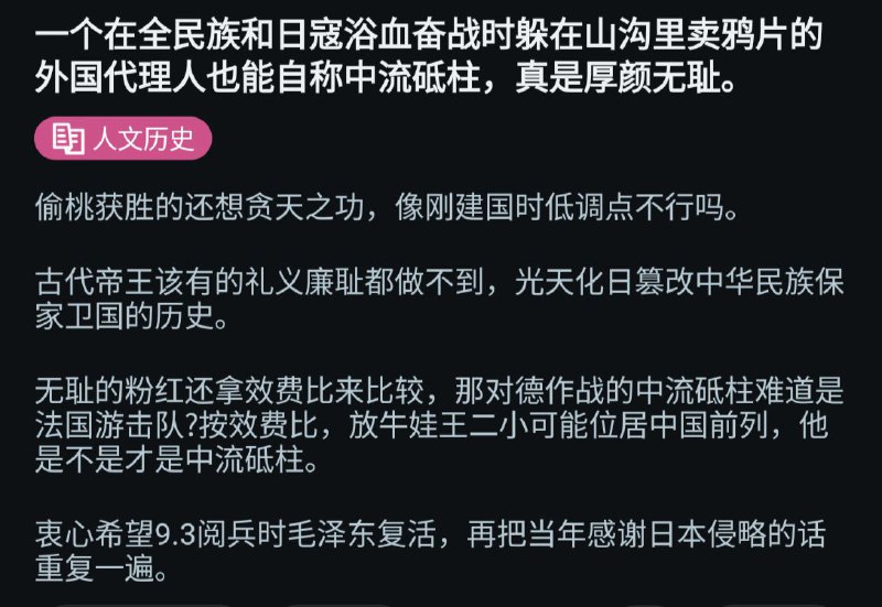 迪友锐评中共抗战叙事