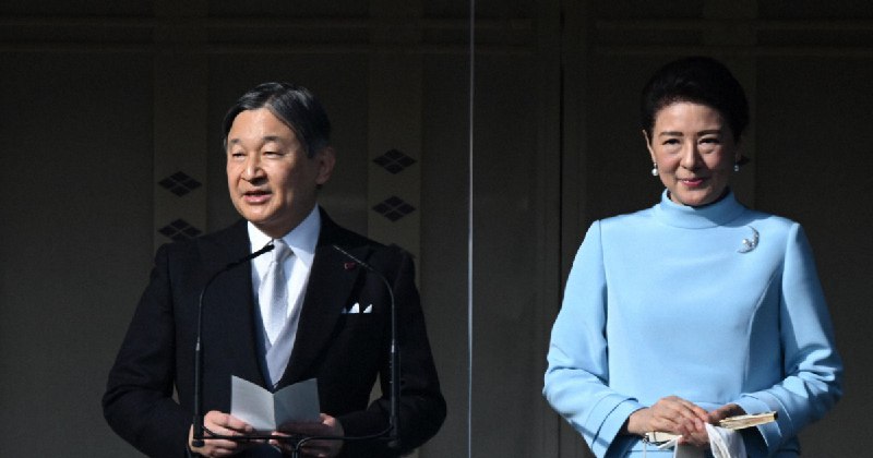 日本天皇与皇后庆祝新年每年新年大拜年会在1月2日在皇宫举行