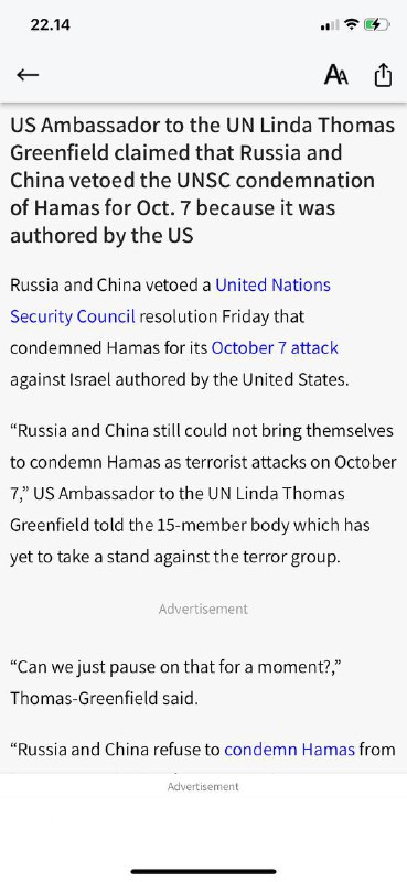 #俄罗斯🇷🇺，🇨🇳中国“拒绝谴责哈马斯焚烧人民”俄罗斯和中国拒绝谴责哈马斯因在音乐会上枪杀无辜平民活活烧死她们，强奸了数百人质的妇女和女孩，”大使说