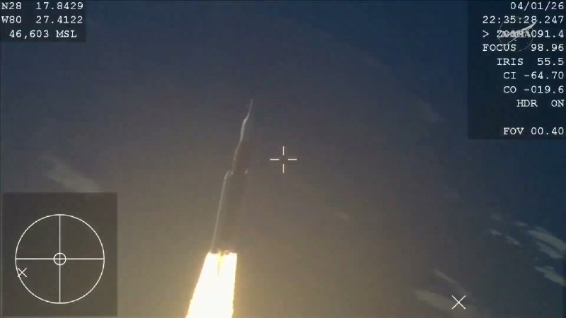 NASA 阿尔忒弥斯 2 号载人掠月任务成功发射美国 东部时间 4 月 1 日 18