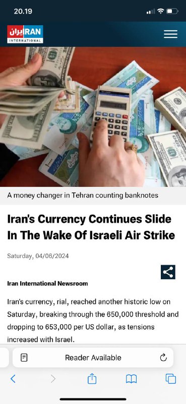 #伊朗🇮🇷里亚尔崩溃，“价值损失30%伊朗货币崩溃，全国范围内爆发抗议活动随着政权权衡对以色列🇮🇱的袭击，伊朗的民众骚乱日益加剧福布斯