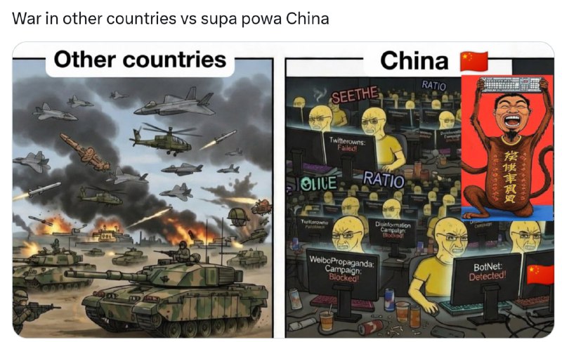中共就像冲突中站在一旁狂叫的小狗，却无法以任何有意义的方式参与其中